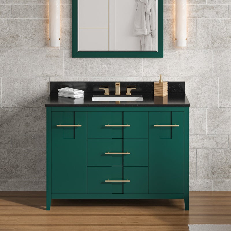 jeffrey alexander katara 42-inch single bathroom vanity with top in green from home luxury usa
