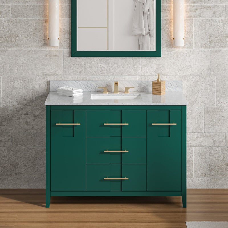 jeffrey alexander katara 42-inch single bathroom vanity with top in green from home luxury usa