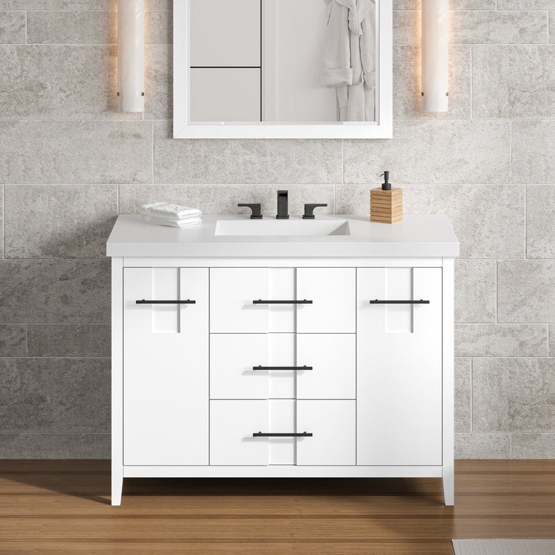 jeffrey alexander katara 42-inch single bathroom vanity with top in white from home luxury usa