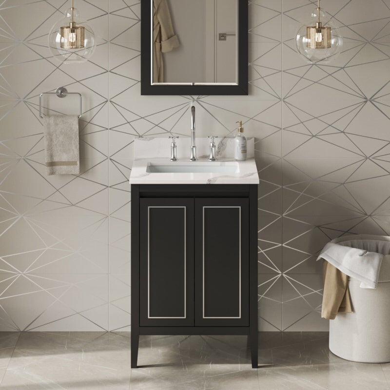 jeffrey alexander percival 24-inch bathroom vanity with top in black