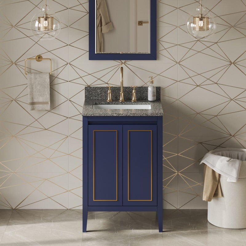 jeffrey alexander percival 24-inch bathroom vanity with top in blue