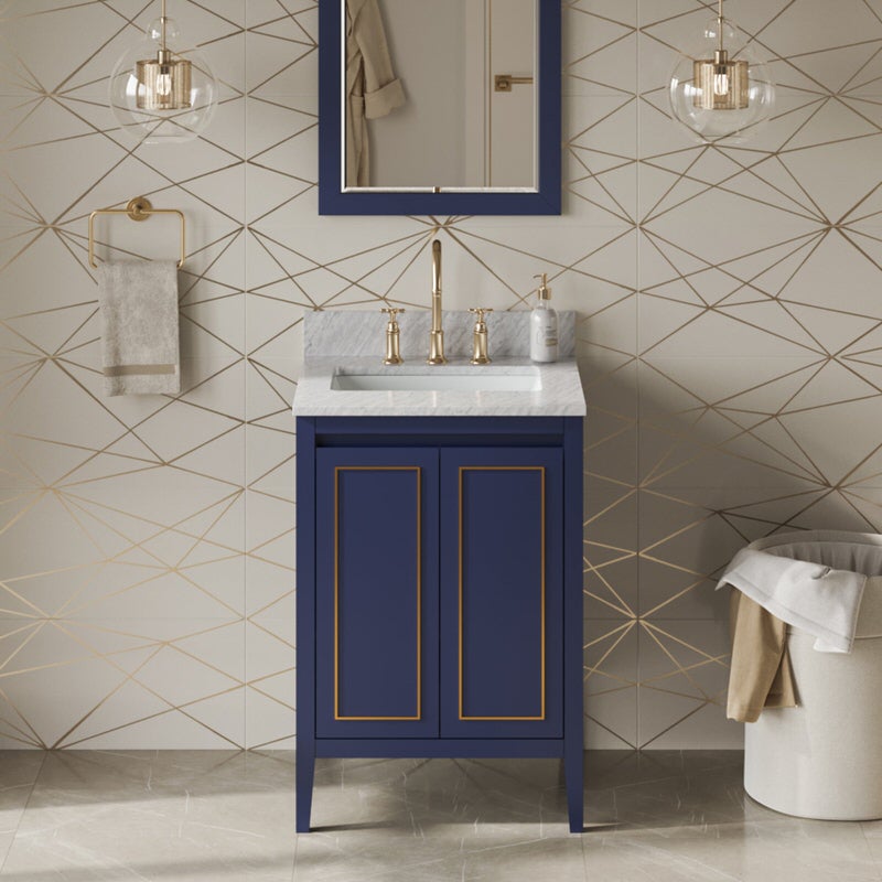 jeffrey alexander percival 24-inch bathroom vanity with top in blue