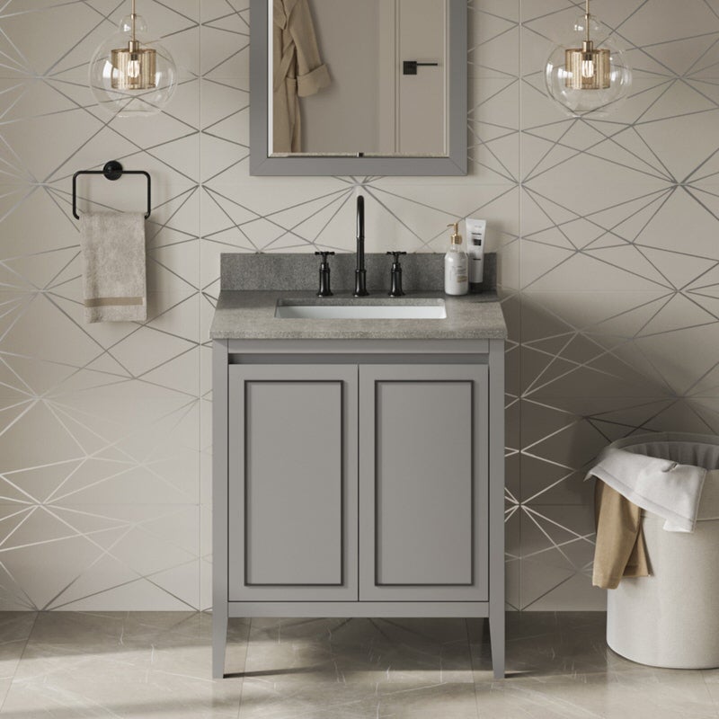 Jeffrey Alexander Percival 30-inch Single Bathroom Vanity With Top In Grey From Home Luxury USA