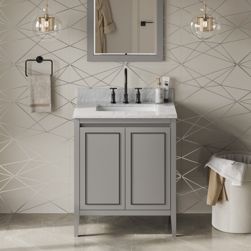 Jeffrey Alexander Percival 30-inch Single Bathroom Vanity With Top In Grey From Home Luxury USA