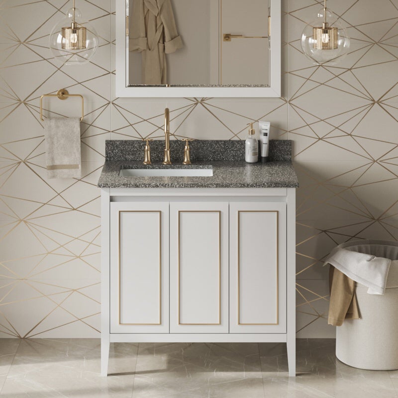jeffrey alexander percival 36-inch single bathroom vanity with top in white 