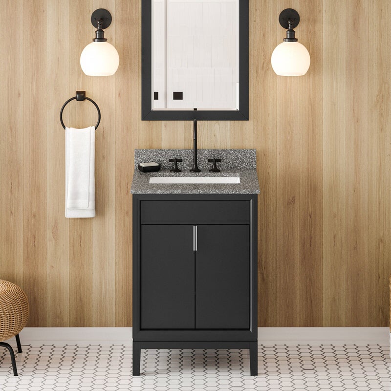 jeffrey alexander theodora 24-inch single bathroom vanity with top in black from home luxury usa
