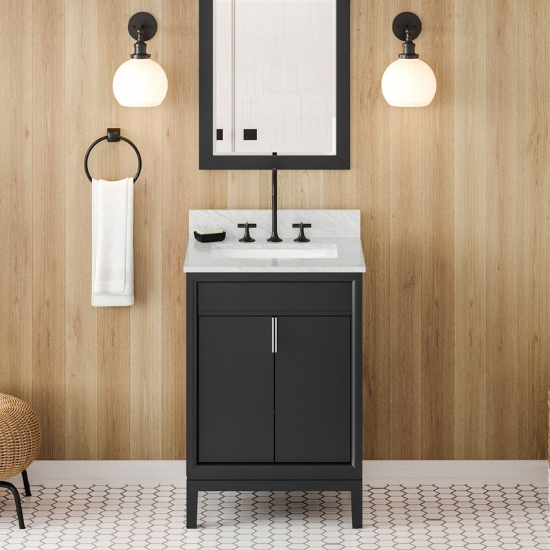 jeffrey alexander theodora 24-inch single bathroom vanity with top in black from home luxury usa