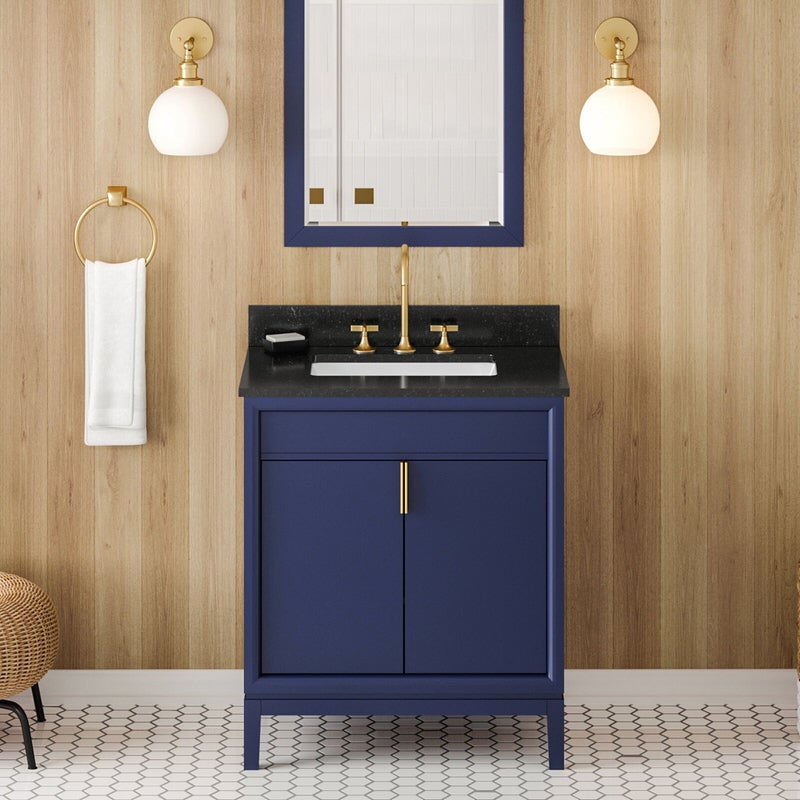 jeffrey alexander theodora 30-inch single bathroom vanity with top in blue from home luxury usa