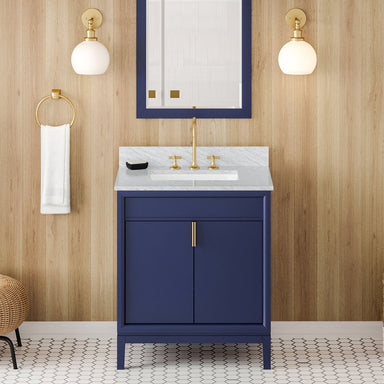 jeffrey alexander theodora 30-inch single bathroom vanity with top in blue from home luxury usa