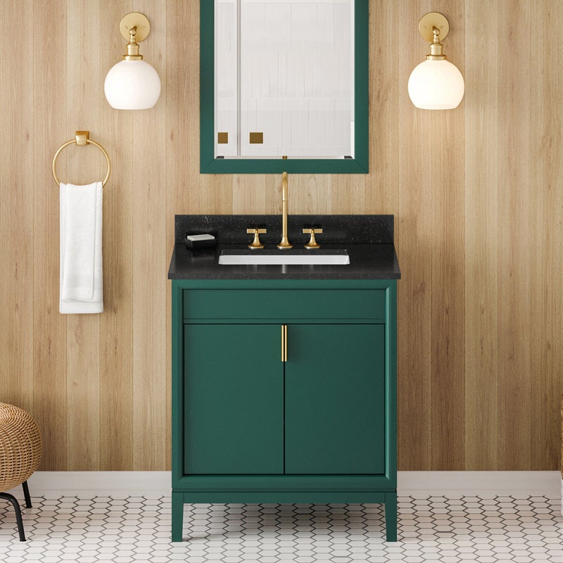 jeffrey alexander theodora 30-inch single bathroom vanity with top in green from home luxury usa
