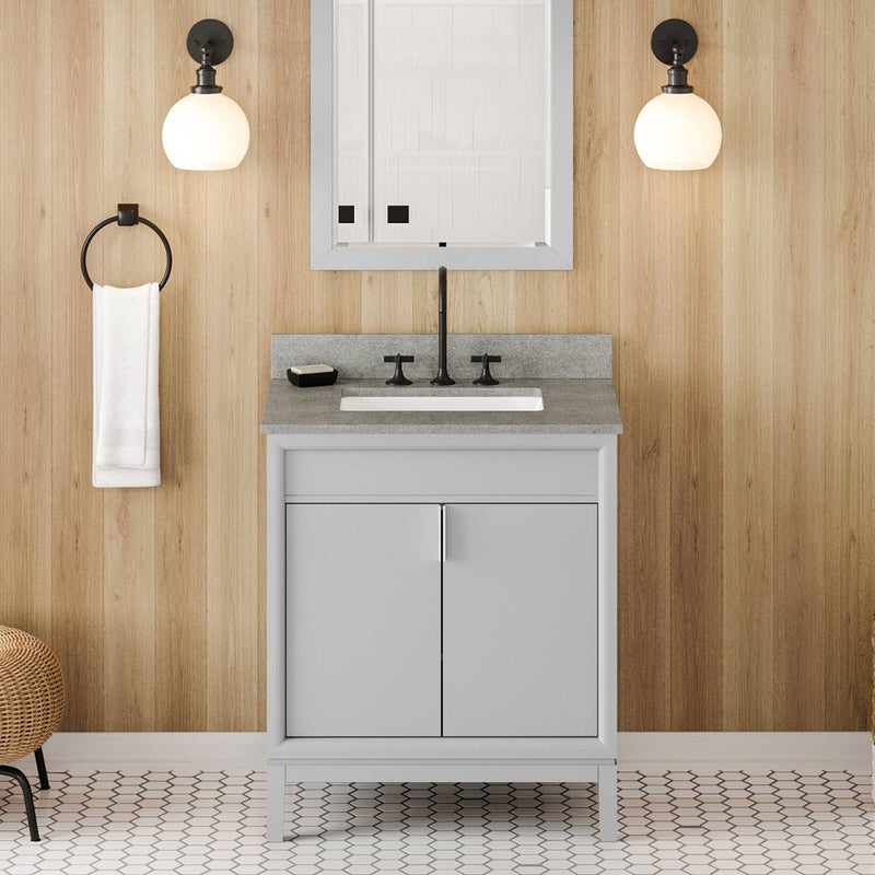jeffrey alexander theodora 30-inch single bathroom vanity with top in grey from home luxury usa