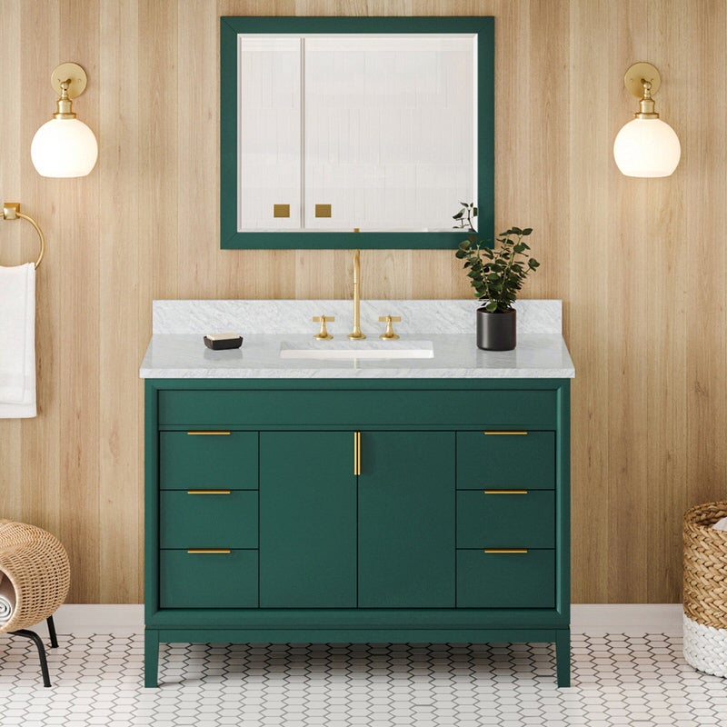jeffrey alexander theodora 48-inch bathroom vanity with top in green from home luxury usa