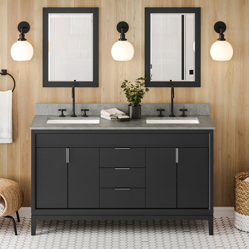 jeffrey alexander theodora 60-inch double bathroom vanity with top in black from home luxury usa