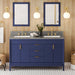 jeffrey alexander theodora 60-inch double bathroom vanity with top in blue from home luxury usa