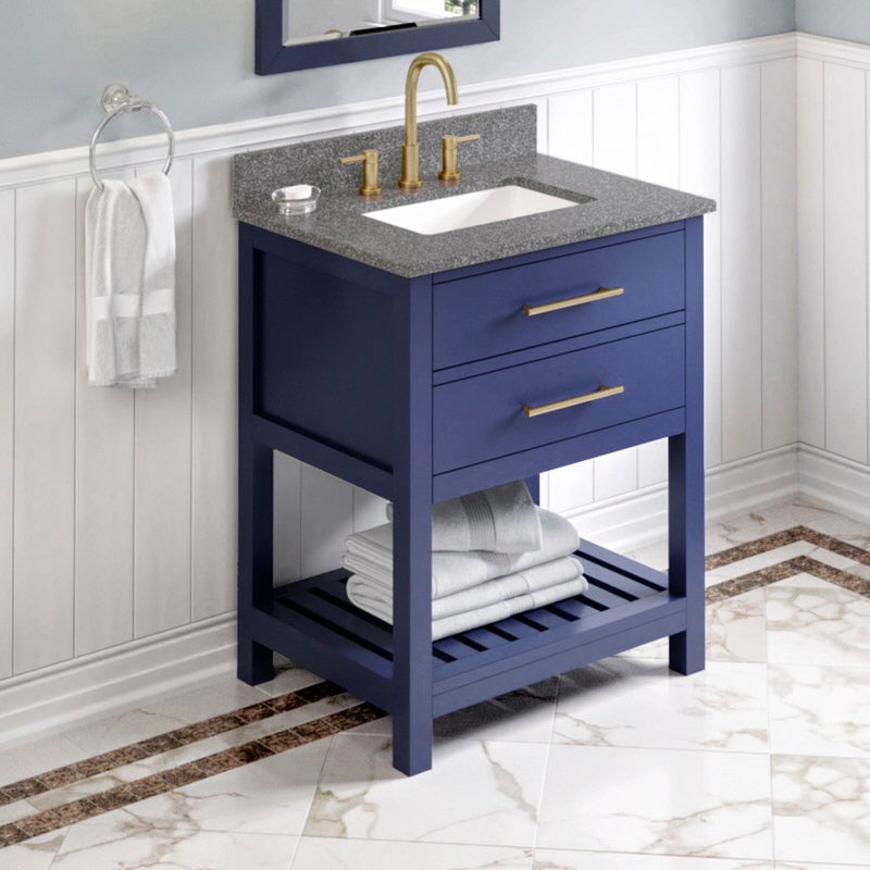 jeffrey alexander wavecrest 30-inch bathroom vanity with top in blue from home luxury usa