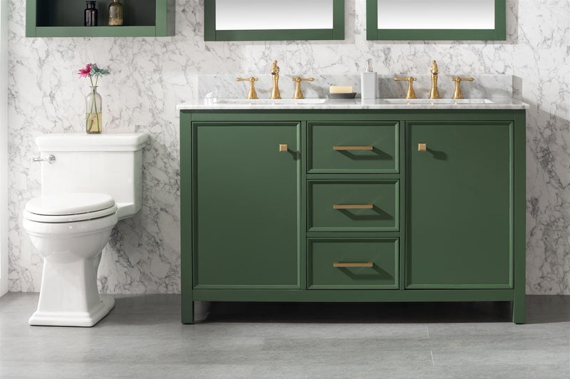 legion furniture 54-inch luxury bathroom vanity with top in green from home luxury usa