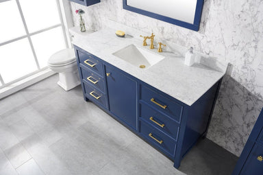 legion furniture 60-inch single modern bathroom vanity with top in blue  from home luxury usa