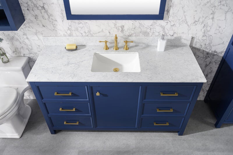 legion furniture 60-inch single modern bathroom vanity with top in blue from home luxury usa