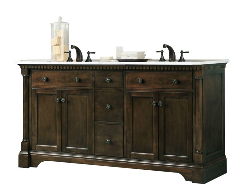 legion furniture 60-inch double bathroom vanity with top in brown from home luxury usa