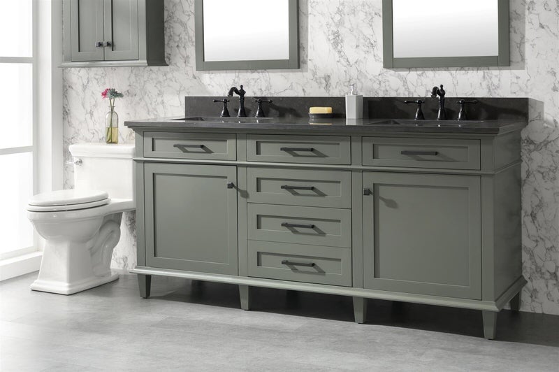 legion furniture 72-inch double bathroom vanity with top and sinks in green from home luxury usa