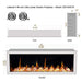 litedeer homes gloria ii 48-inch smart electric fireplace with crystals in white