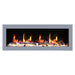 Smart Litedeer Homes Gloria II 68-inch push-in electric fireplace insert, Model ZEF68XS, in silver white, WiFi-enabled with app control. Features life-like real flame technology with five flame colors and adjustable crackling sounds, driftwood logs, and river rock accessories. Designed for year-round use with dual heat settings for up to 400 sq ft, plugs into a standard 120V outlet, vent-free with overheat protection, ETL and CETL certified, includes a two-year warranty, from Home Luxury USA.