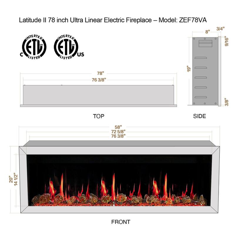Litedeer Homes Gloria II 78-inch Smart Control Electric Fireplace, WiFi-enabled, HD LED flames, from Home Luxury USA.