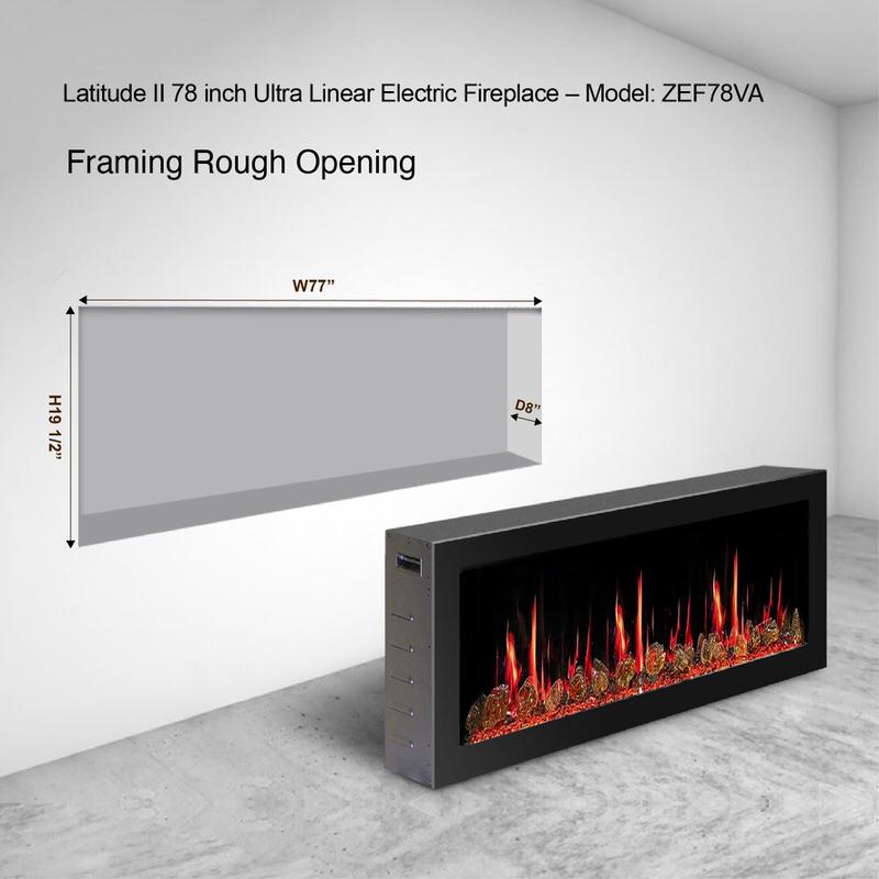 Litedeer Homes Gloria II 78-inch Smart Control Electric Fireplace, WiFi-enabled, HD LED flames, from Home Luxury USA.