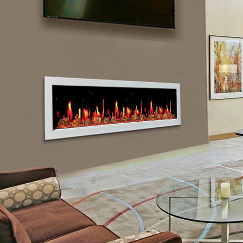 Litedeer Homes Gloria II 78-inch Smart Control Electric Fireplace in White, WiFi-enabled, HD LED flames, from Home Luxury USA.