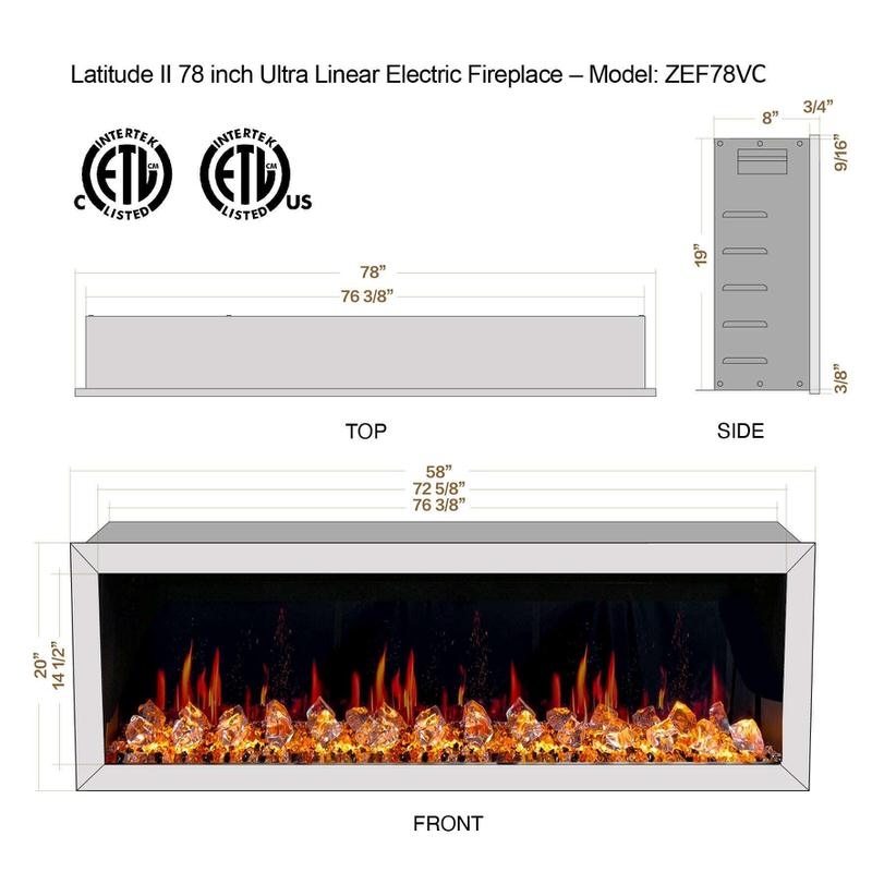 Litedeer Homes Gloria II 78-inch Smart Control Electric Fireplace in White, WiFi-enabled, HD LED flames, from Home Luxury USA.