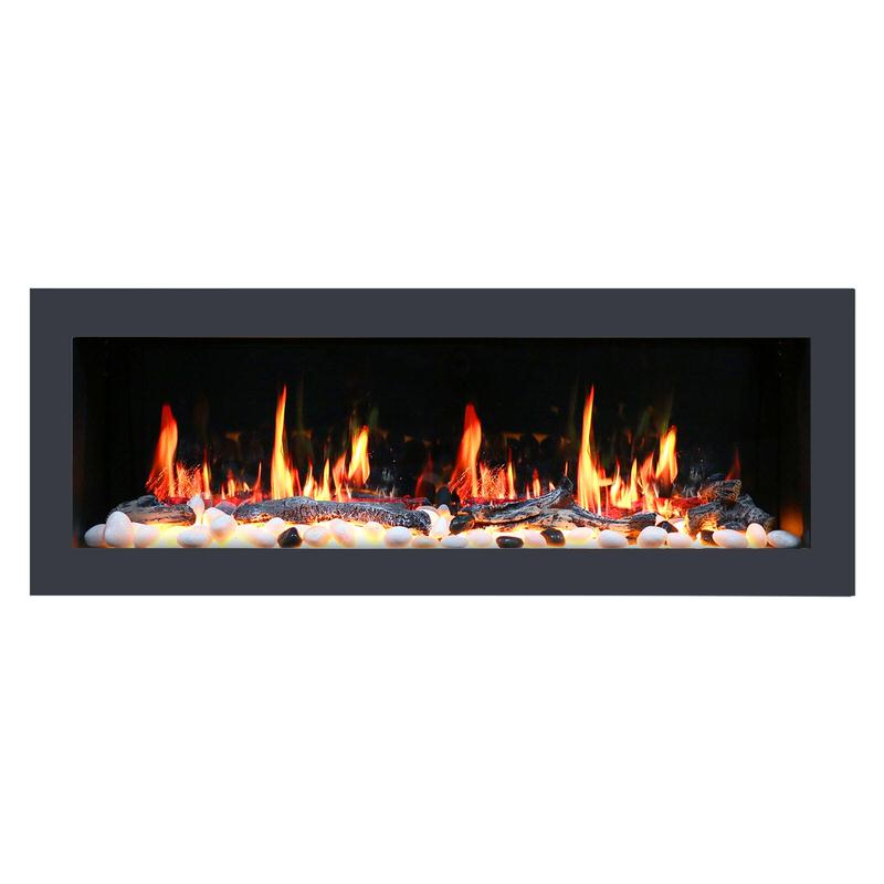 Home Luxury USA’s Litedeer Homes Latitude II Smart Wall Mount Electric Fireplace, featuring a sleek design available in various sizes with customizable options, perfect for enhancing modern interiors.