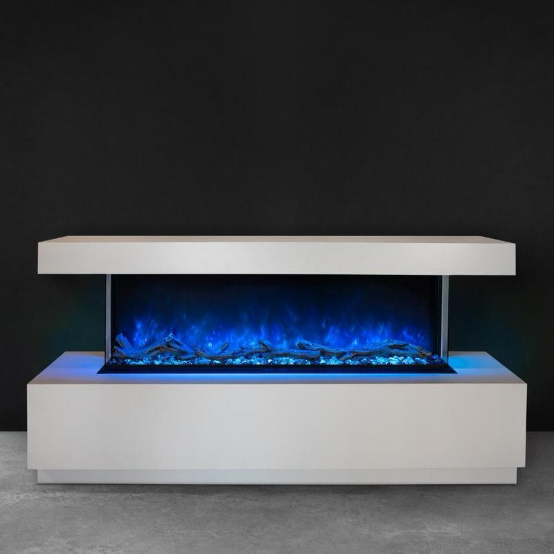 modern flames landscape pro multi 3 sided smart electric fireplace with blue flames