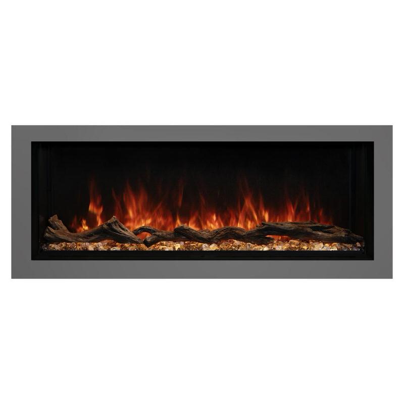 modern flames landscape pro multi 3 sided smart electric fireplace shown with optional trim kit