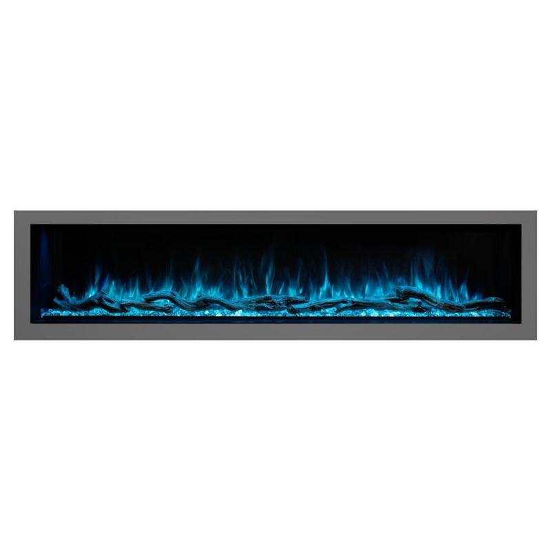 modern flames landscape pro multi 3 sided smart electric fireplace optional trim kit with blue flames