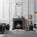 modern flames orion traditional built in smart electric fireplace with real flame effect installed in a grey fireplace