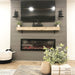 modern flames spectrum slimline built-in wall mounted electric fireplace installed below tv in living room