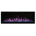 modern flames spectrum slimline built-in wall mounted electric fireplace purple flames blue stones
