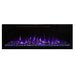 modern flames spectrum slimline built-in wall mounted electric fireplace purple flames and blue stones