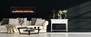 amantii symmetry series recessed/wall-mount smart electric fireplace installed in modern living room