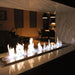 The bio flame 38-inch ethanol fireplace burner in a wall feature