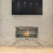 the bio flame 38-inch firebox SS installed in a wall under a tv