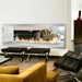 the bio flame 72-inch dual sided firebox ethanol fireplace  installed in a common area