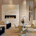 the bio flame 72-inch single sided built-in ethanol burner fireplace installed in a lobby of a building