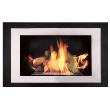 The bio flame lorenzo 45-inch built-in wall mounted ethanol fireplace close up