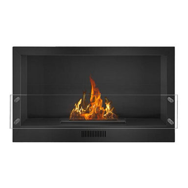 The Bio Flame - The Bio Flame 38 - Inch Firebox Flush Mount Glass | Stainless Steel or Black - FB - SS - 38 - 16M - Black - Flush - Home Luxury USA