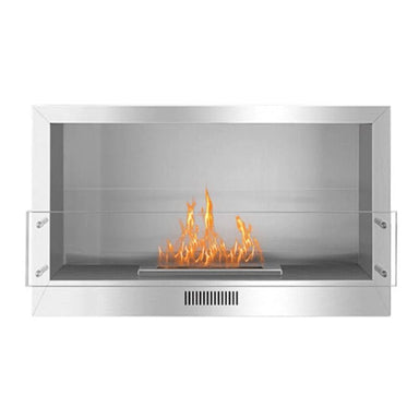 The Bio Flame - The Bio Flame 38 - Inch Firebox Flush Mount Glass | Stainless Steel or Black - FB - SS - 38 - 16M - Silver - Flush - Home Luxury USA