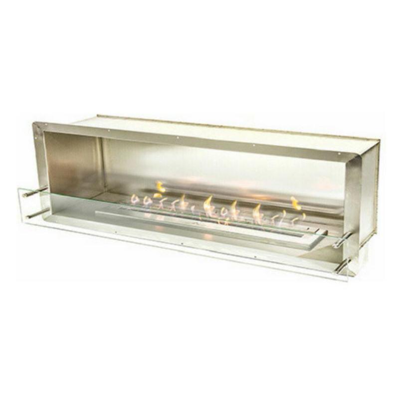 the bio flame 72-inch single sided built-in ethanol burner fireplace in stainless finish
