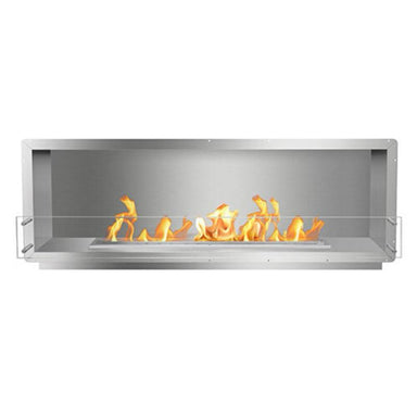 the bio flame 72-inch single sided built-in ethanol burner fireplace in stainless steel finish 