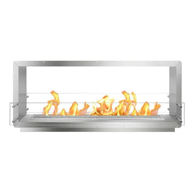 The Bio Flame - The Bio Flame 72 - Inch Firebox Dual Sided | Built - in See - Through Ethanol Fireplace - FB - DS - 72 - 48M - Silver - Flush - Home Luxury USA