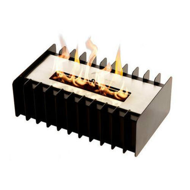 The Bio Flame - The Bio Flame Fireplace Insert Kit | 13 - Inch Ethanol Burner With Grate - Grate - 13 - Silver - Bundle - Home Luxury USA